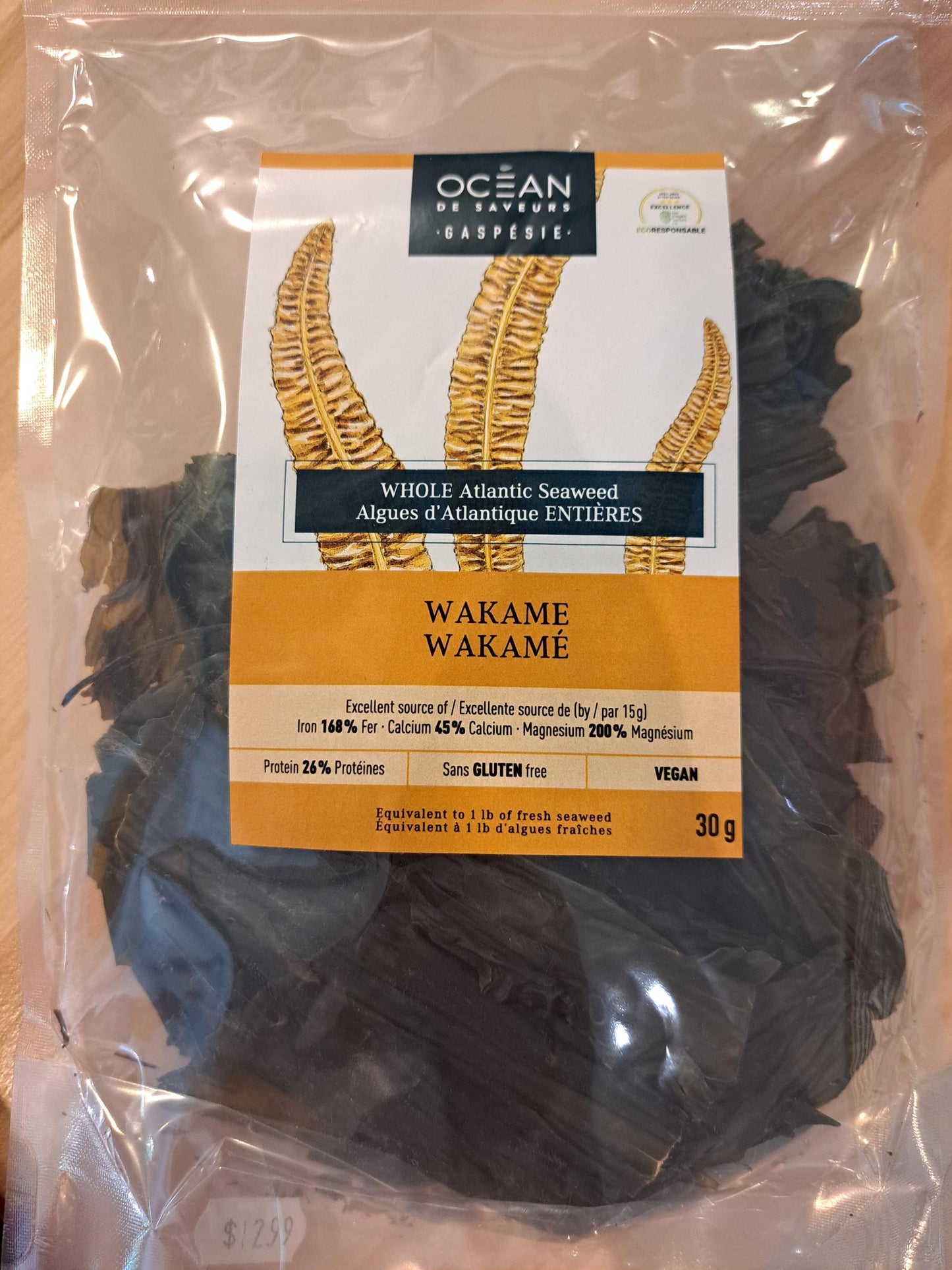 Wakamé algues d'Atlantique entières 30g