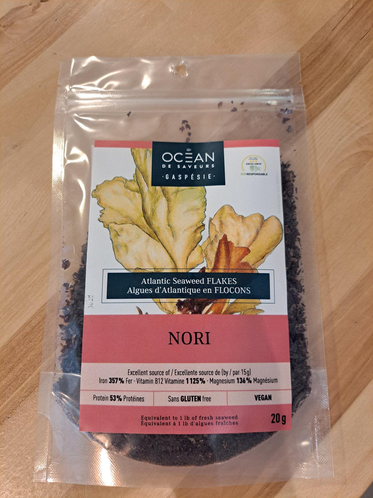 Nori, algues de l'Atlantique en flocons 20g