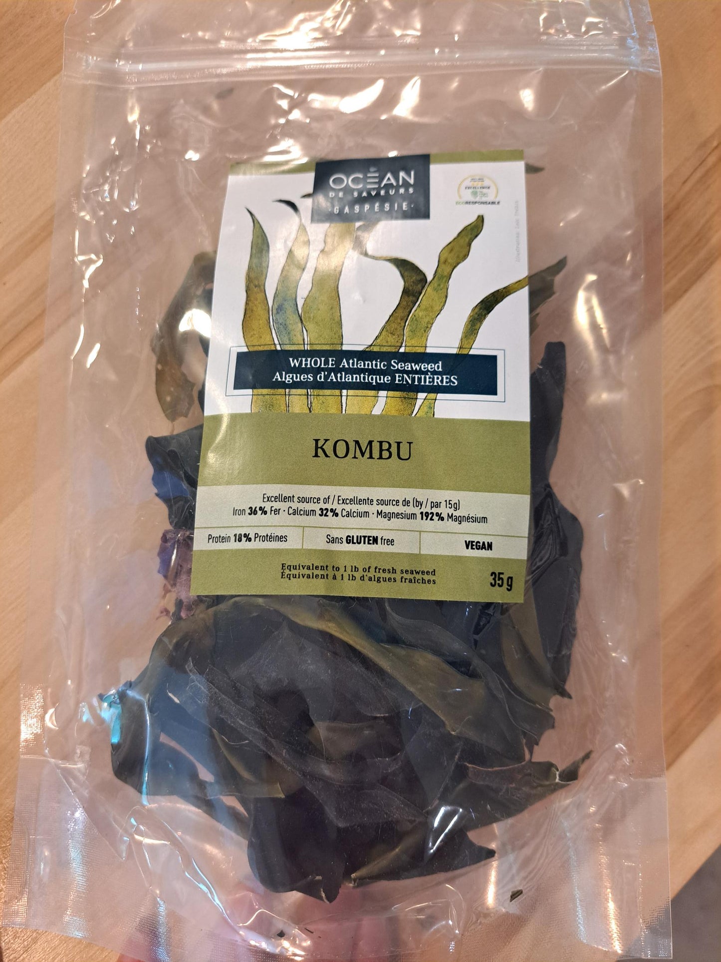 Kombu, algues de l'Atlantique entières 35g