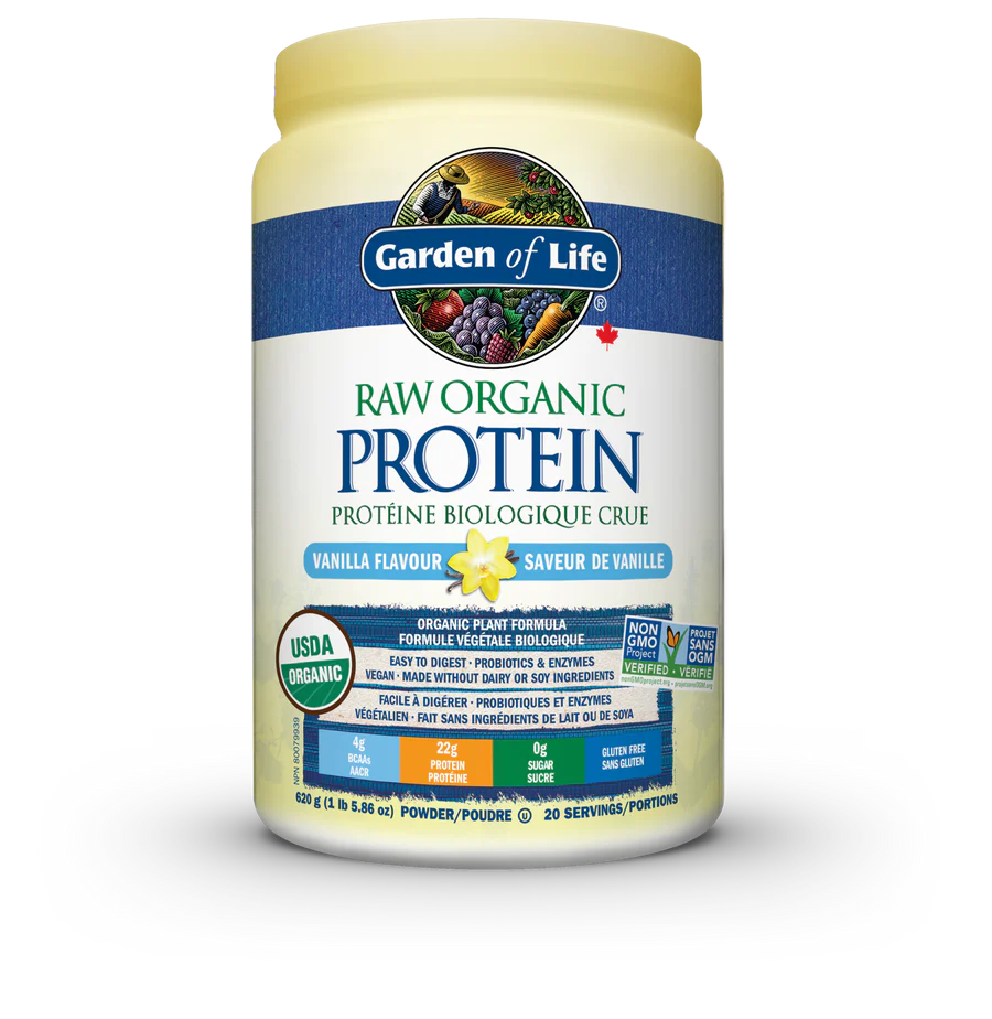 Protéine biologique crue saveur de vanille 620g