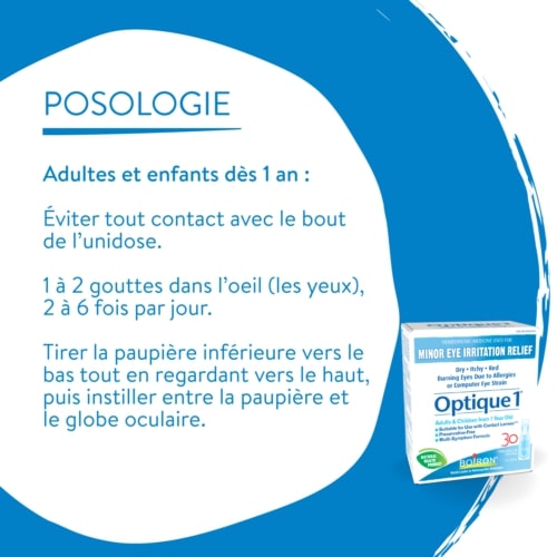 Optique 1 irritations oculaires bénignes 30unidoses