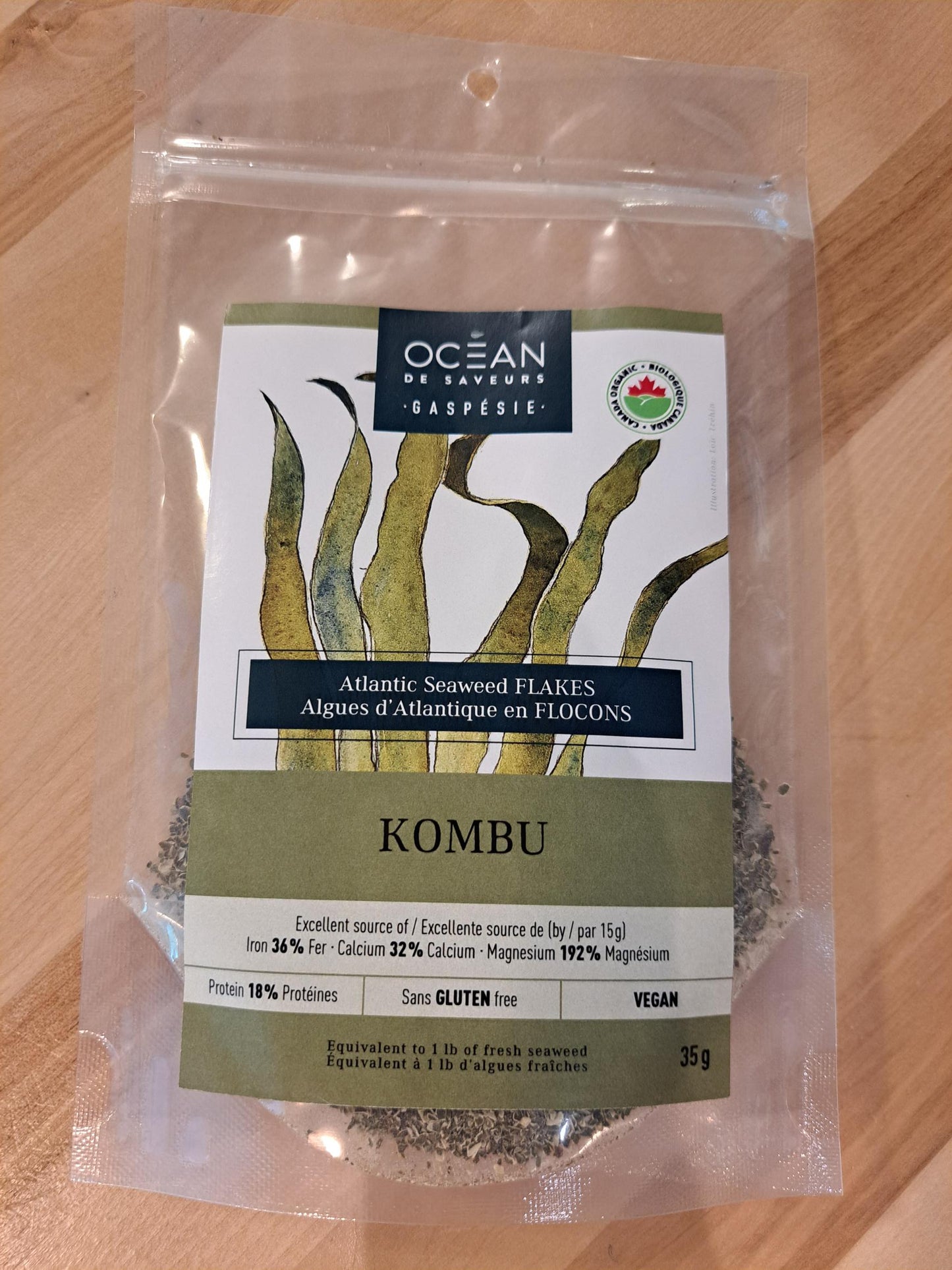Kombu, algues d'Atlantique en flocons 35g