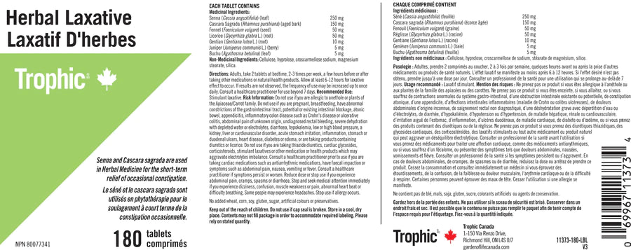 Laxatif d'Herbes 180comprimés