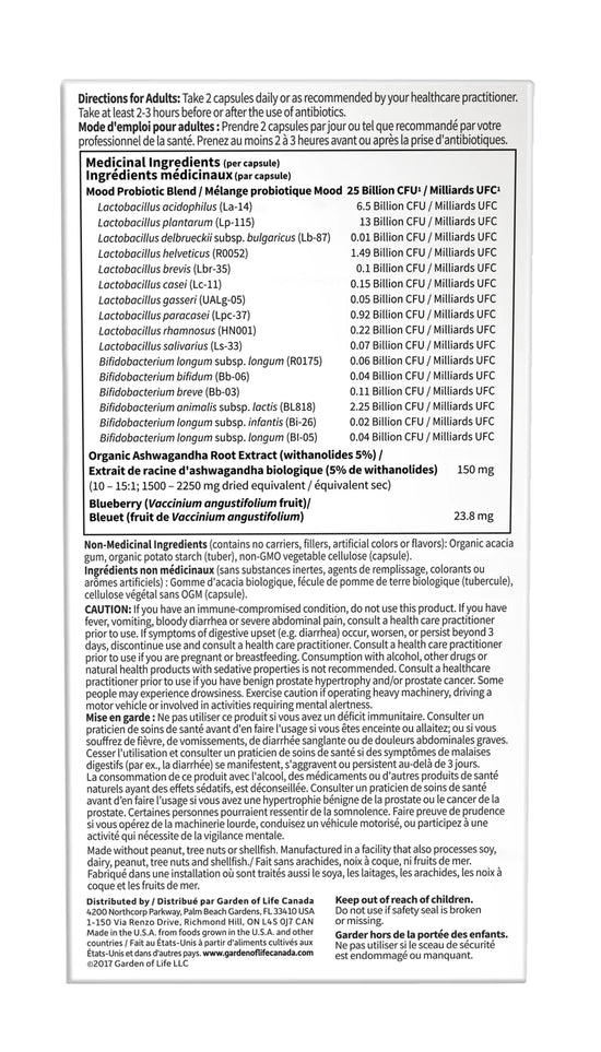 Probiotique Mood+ 50milliards 16souches 60capsules