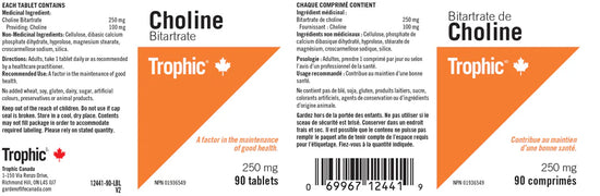 Bitartrate de choline 90comprimés
