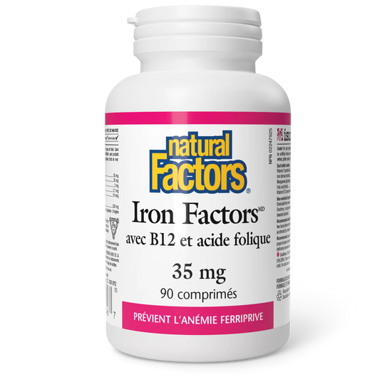 Iron Factors avec B12 et acide folique 35mg 90 comprimés