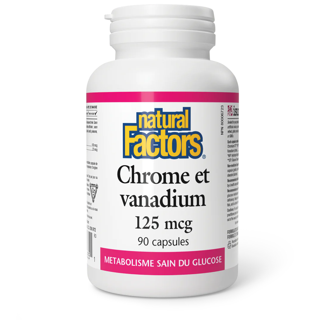 Chrome et vanadium 125mcg 90 capsules