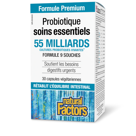 Probiotique soins essentiels 55 milliards de cultures 30 capsules