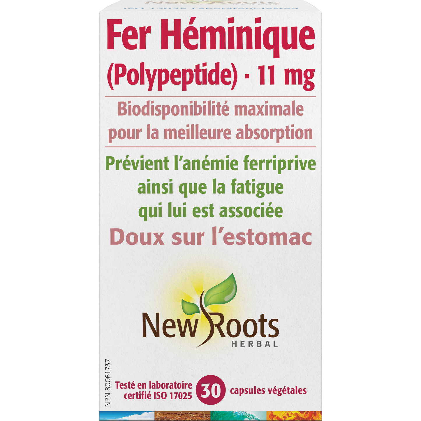 Fer héminique 11mg 30capsules