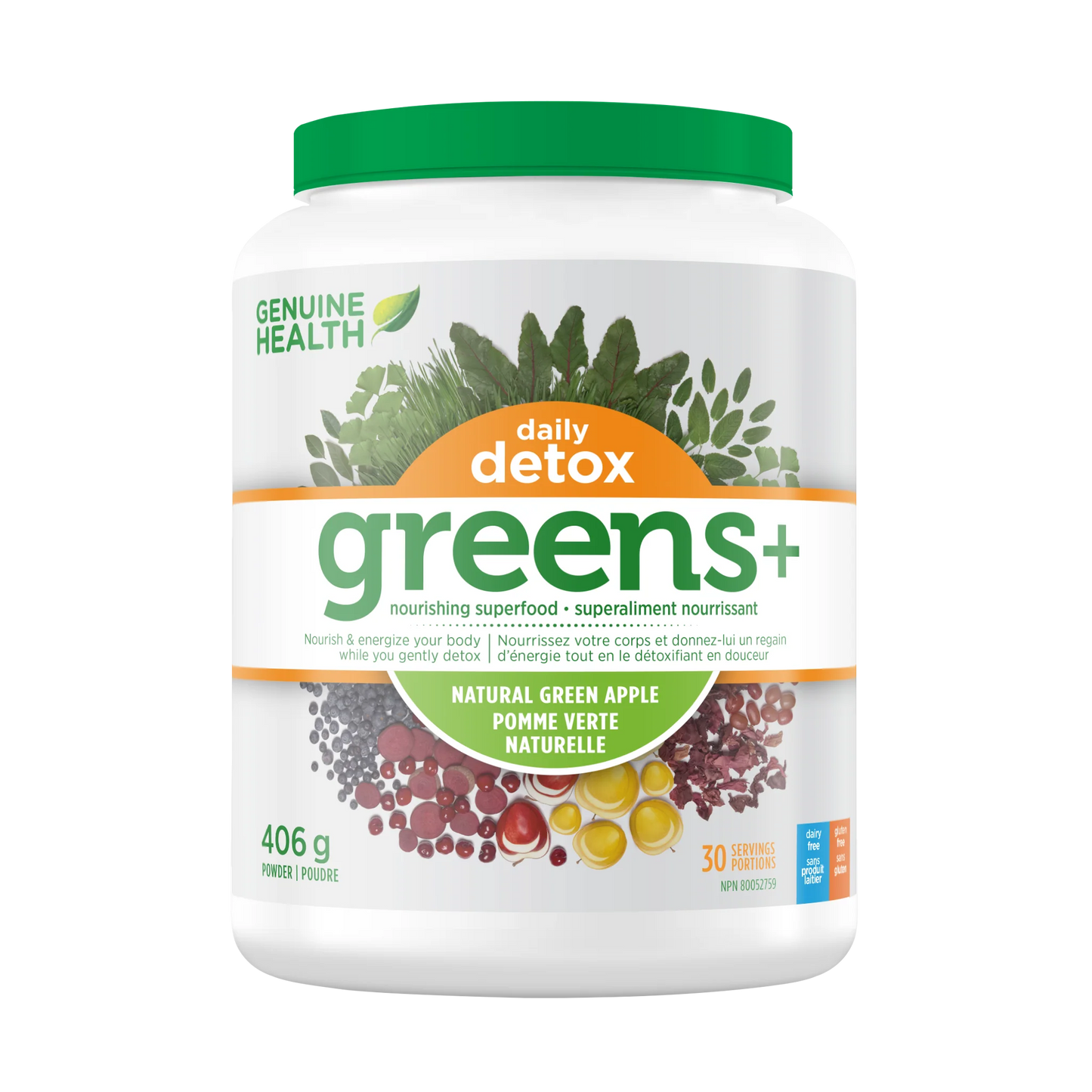Greens+ détox quotidien - pomme verte naturelle 405g