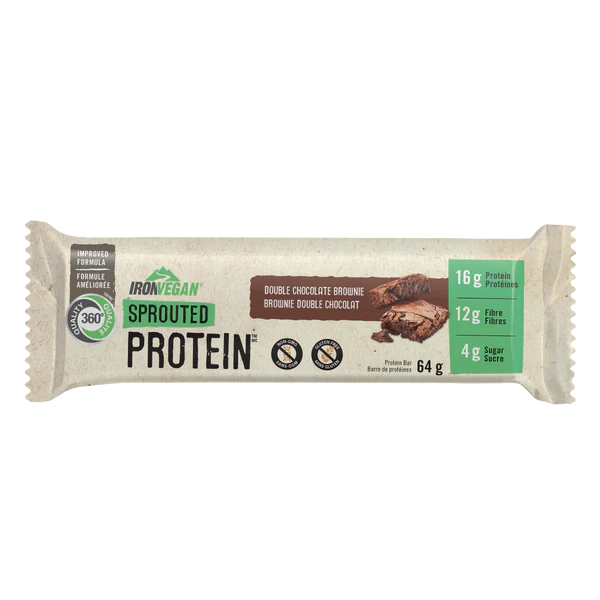 Barre protéiné IronVegan brownie double chocolat 64g