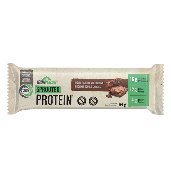 Barre protéiné IronVegan brownie double chocolat 64g