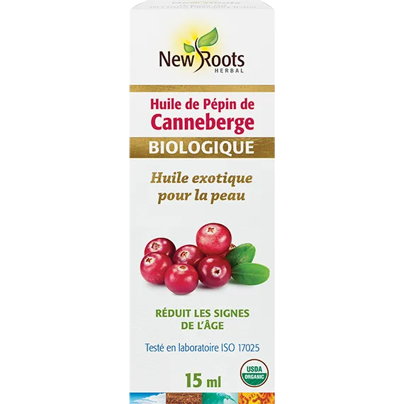 Huile végétale de pépin de canneberge biologique 15ml