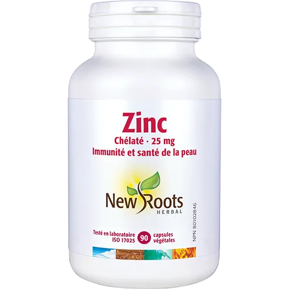 Zinc chélaté 25mg 90capsules