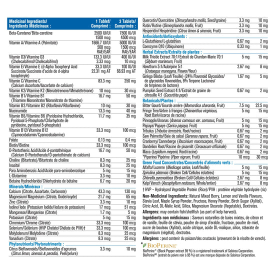 Multi Hommes adultes 60comprimés croquables