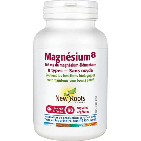 Magnésium 8  105mg de magnésium élémentaire 8 types 90 capsules