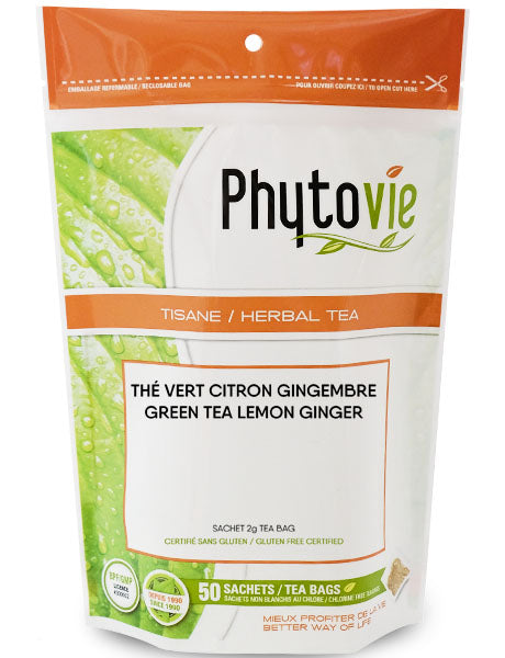 Tisane thérapeutique Thé vert citron gingembre 50sachets