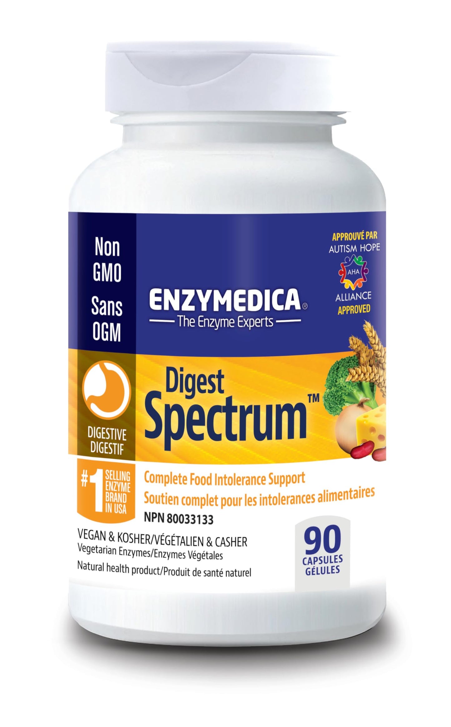 Enzymes soutien complet pour intolérances alimentaires 30 capsules
