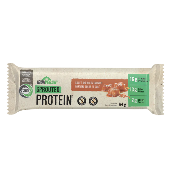 Barre protéiné Ironvegan caramel sucre et salé 64g