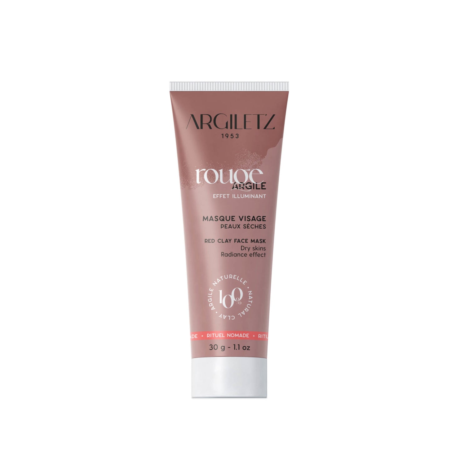 Masque visage argile rouge pour peaux sèches 100g