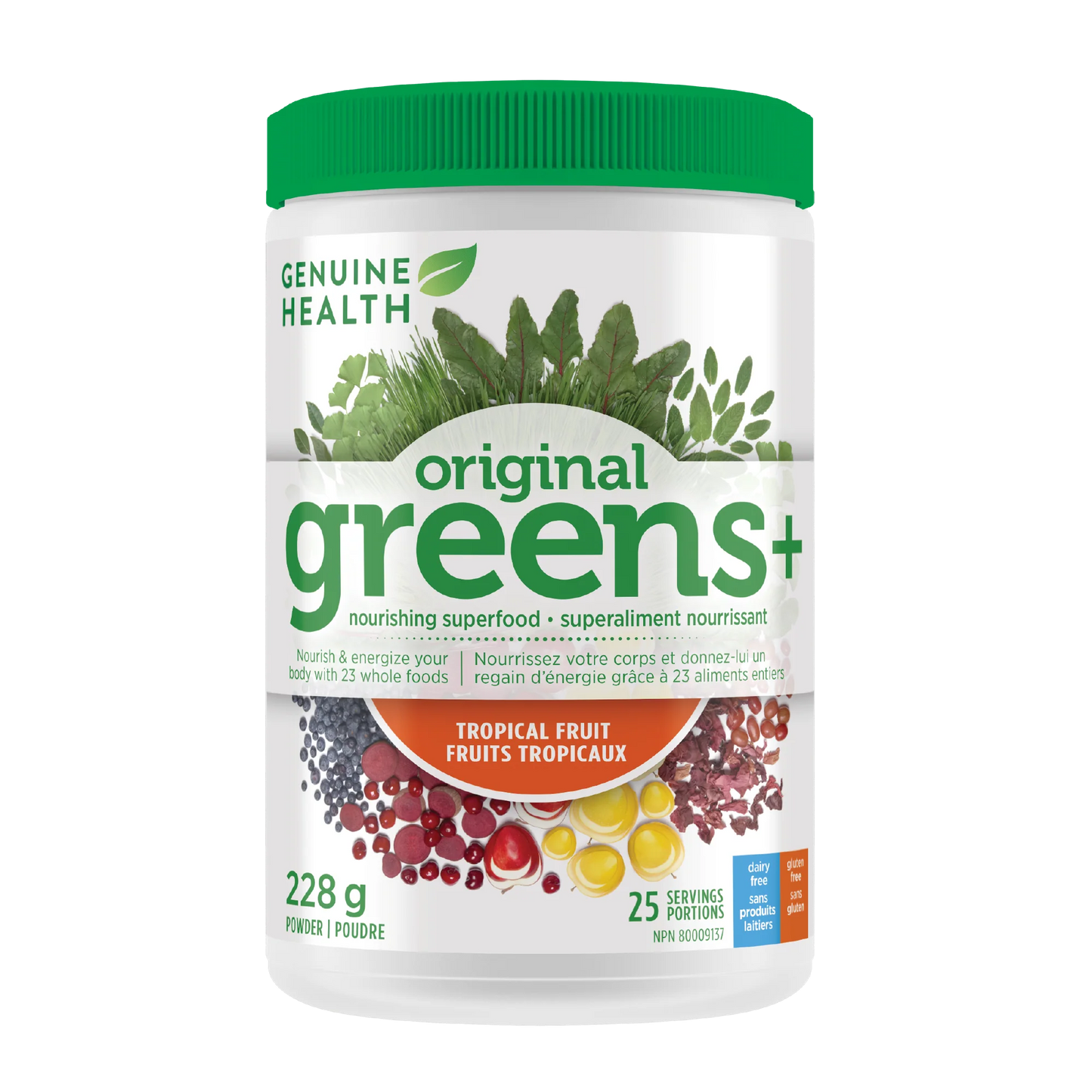 Greens + original super aliment 228g fruits tropicaux