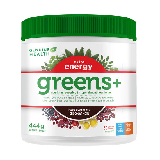 Greens + énergie super aliment saveur de chocolat 444g