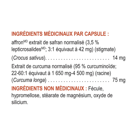 Humeur safran et curcuma 60capsules