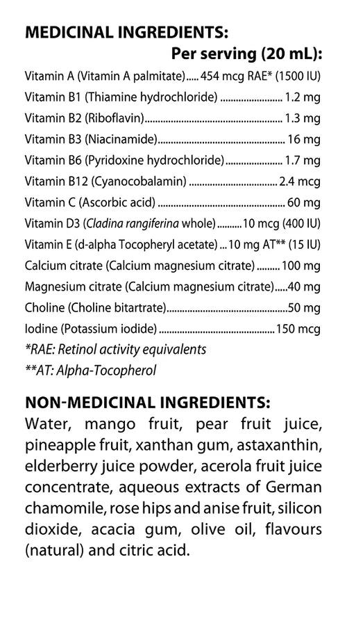 Multivitamines essentielles + quotidiennes 226ml