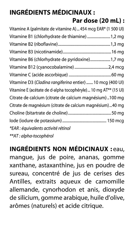 Multivitamines essentielles + enfants