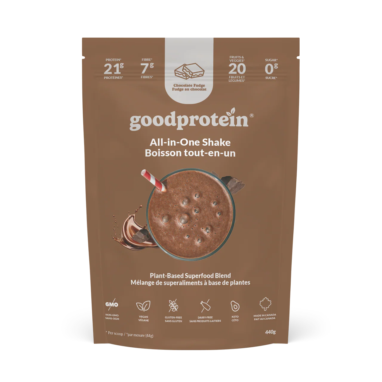 Boisson tout-en-un Fudge au chocolat 440g