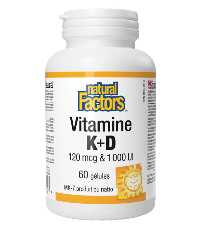 Vitamine K + D 120mcg & 1000UI 60gélules