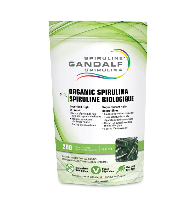 Spiruline biologique 200 capsules végétaliennes 400mg