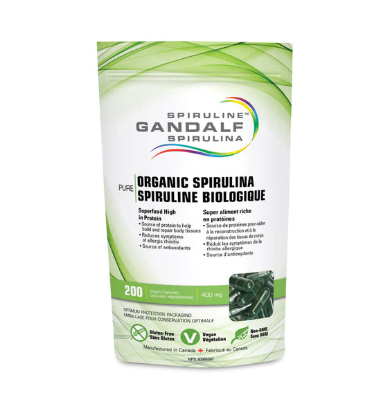 Spiruline biologique 200 capsules végétaliennes 400mg