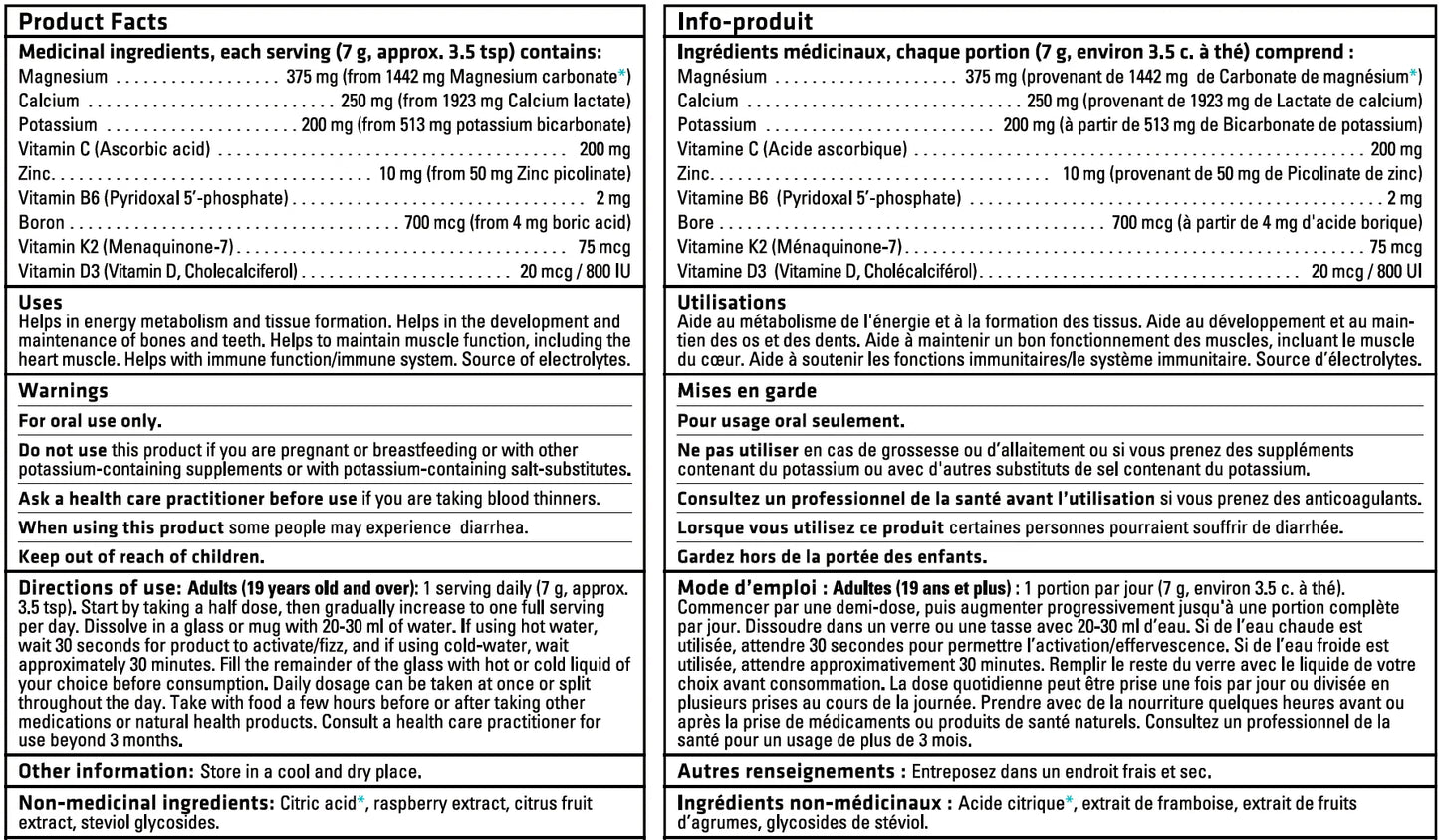 Formule pour les os + calcium 210g