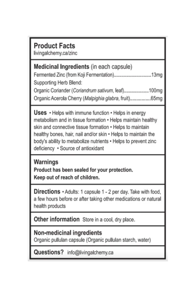 Zinc Vivant 60 capsules
