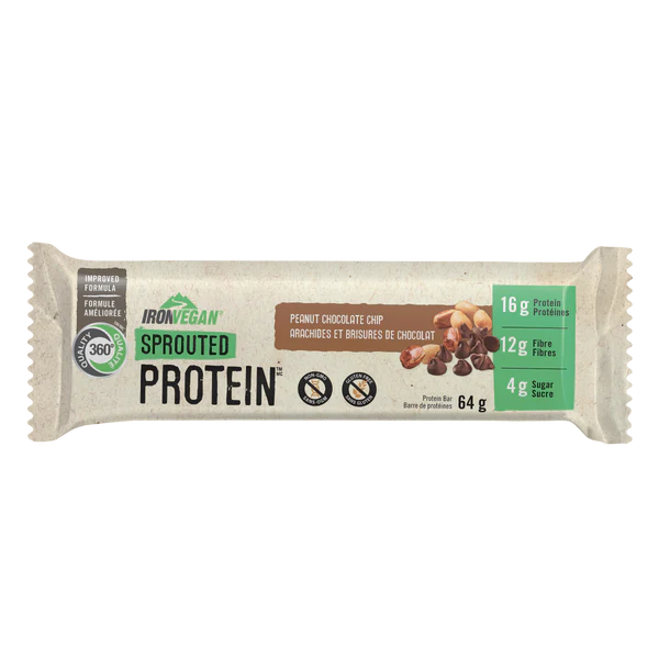 Barre protéiné IronVegan arachides et brisures de chocolat 64g