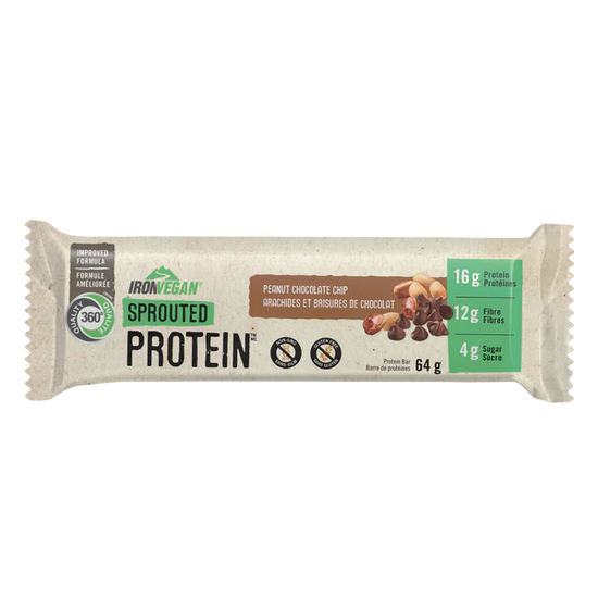 Barre protéiné IronVegan arachides et brisures de chocolat 64g