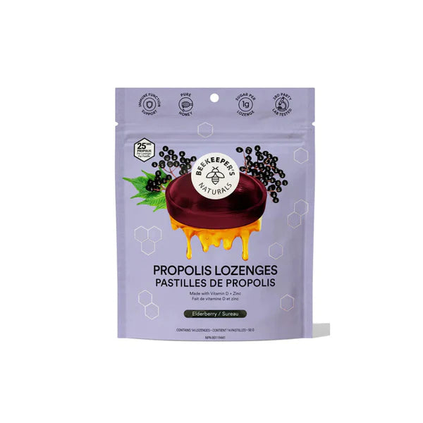 Pastilles de propolis avec vitamine D et zinc saveur de sureau 50g