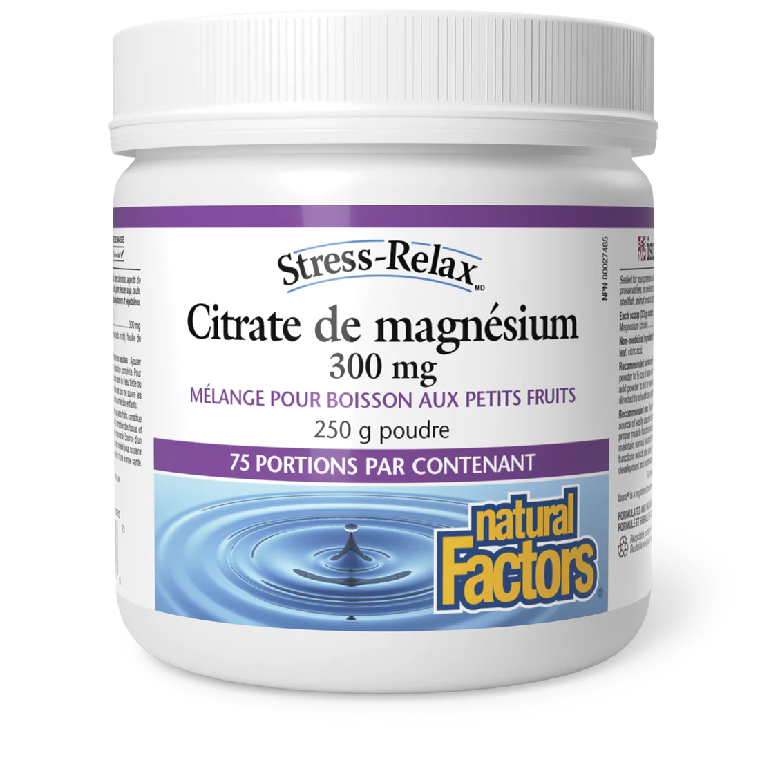 Citrate de magnésium 300mg 250g poudre