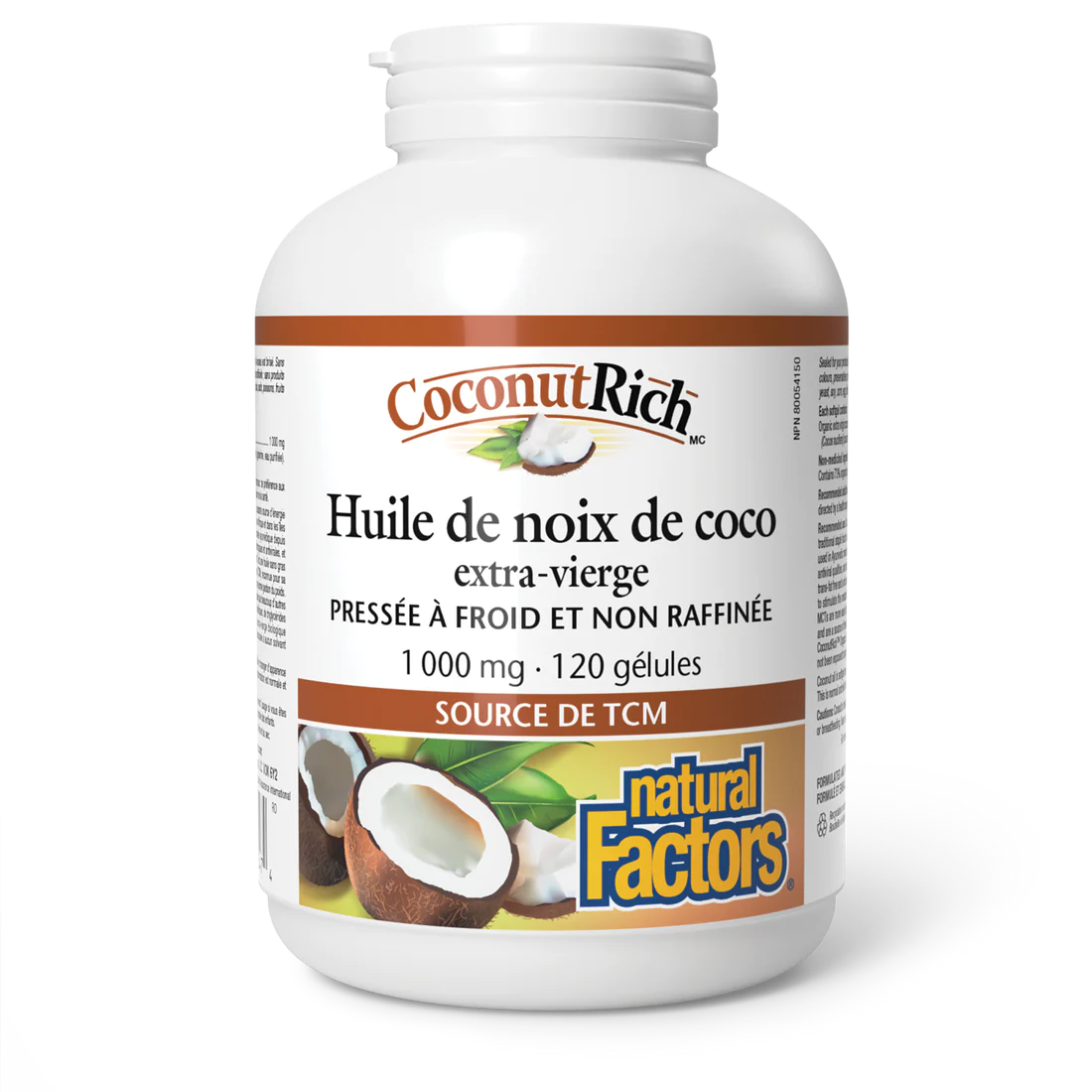 Huile de noix de coco 1000mg 120 gélules