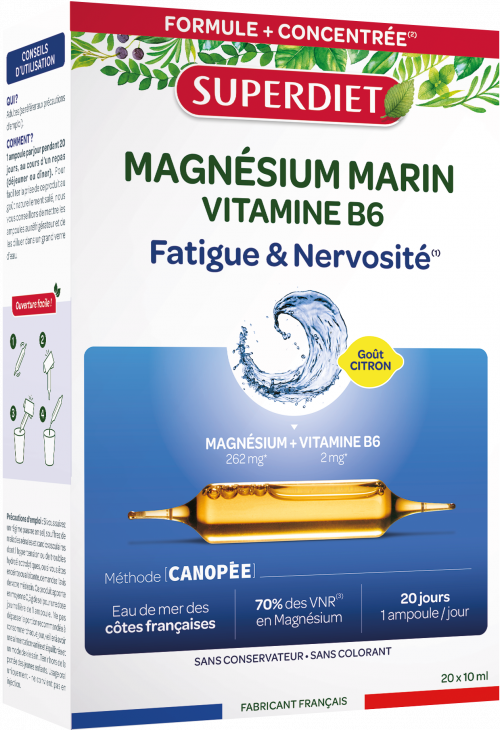 Magnésium marin et vitamine B6 20ampoules