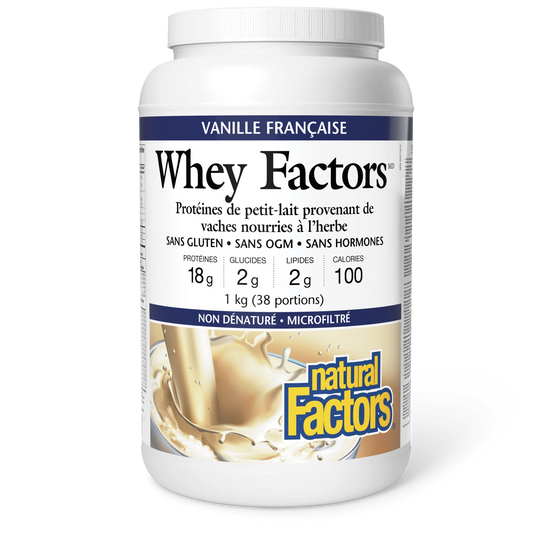 Protéines de petit-lait Whey factors saveur de vanille française 1kg