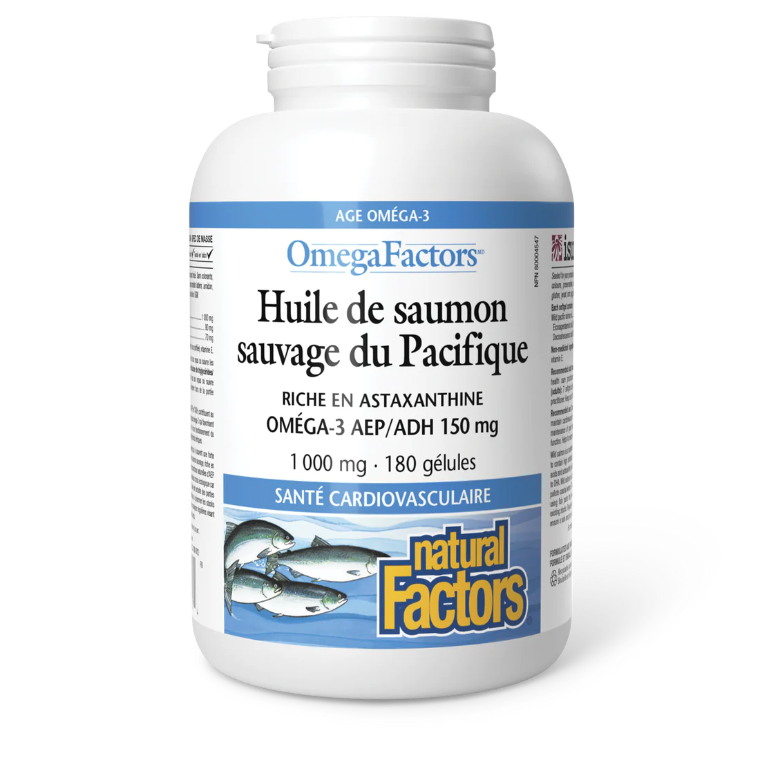 Huile de saumon sauvage du Pacifique 1000mg 180 gélules