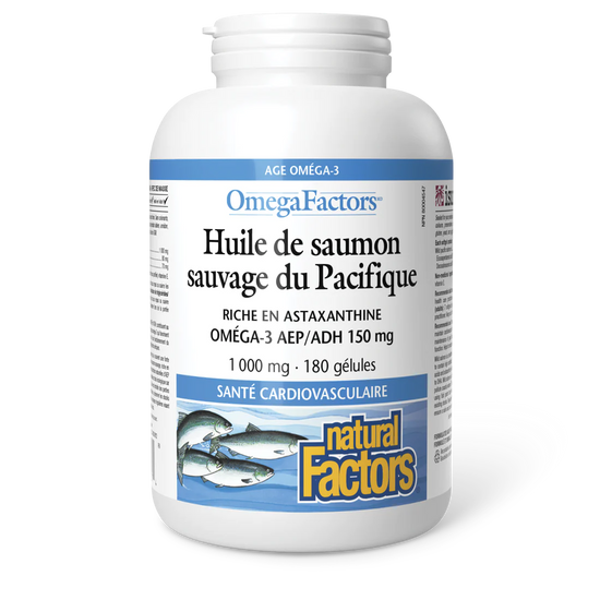 Huile de saumon sauvage du Pacifique 1000mg 180 gélules