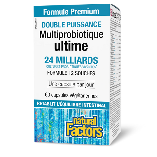 Multiprobiotique ultime double puissance 24 milliards de cultures 60 capsules