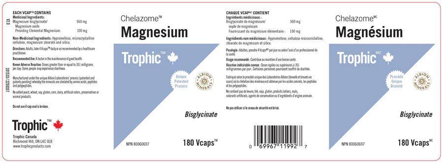 Magnésium chelazome 180capsules