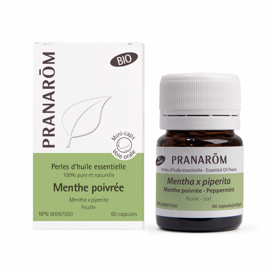 Pranarom Menthe poivrée perles d'huile essentielle 60capsules