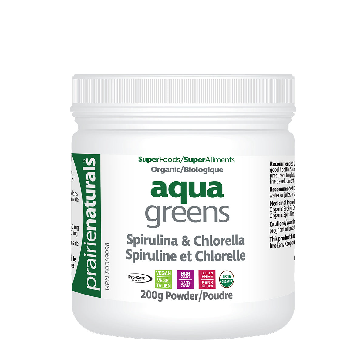 SuperAliments Aqua Greens spiruline et chlorelle 200g