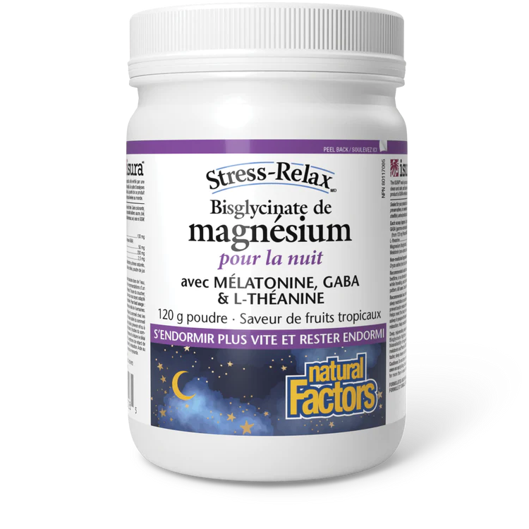 Bisglycinate de Magnésium pour la nuit 120g poudre