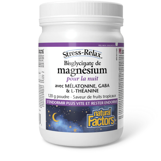 Bisglycinate de Magnésium pour la nuit 120g poudre